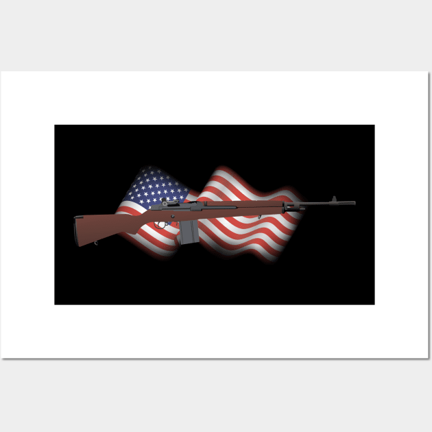 Patriotic M14 Rifle Wall Art by NorseTech